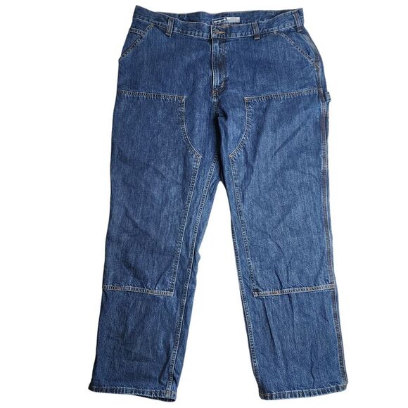 Carhartt Loose Fit Double Front Utility Logger Denim Jeans Men's Size 42 x 32 - Picture 1 of 16